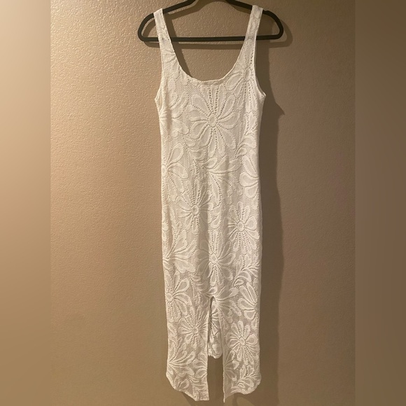 Jen's Pirate Booty White Sheath Midi Dress Scoop Neck - Picture 5 of 6